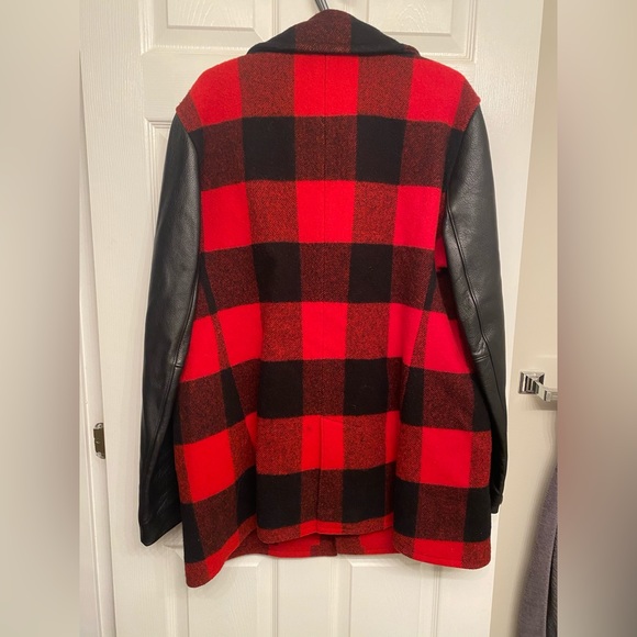 SOLD Outclass Plaid Wool and Leather Coat - Picture 2 of 11